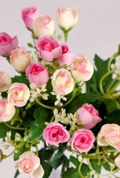 Букет мини-розочек розовый 23см