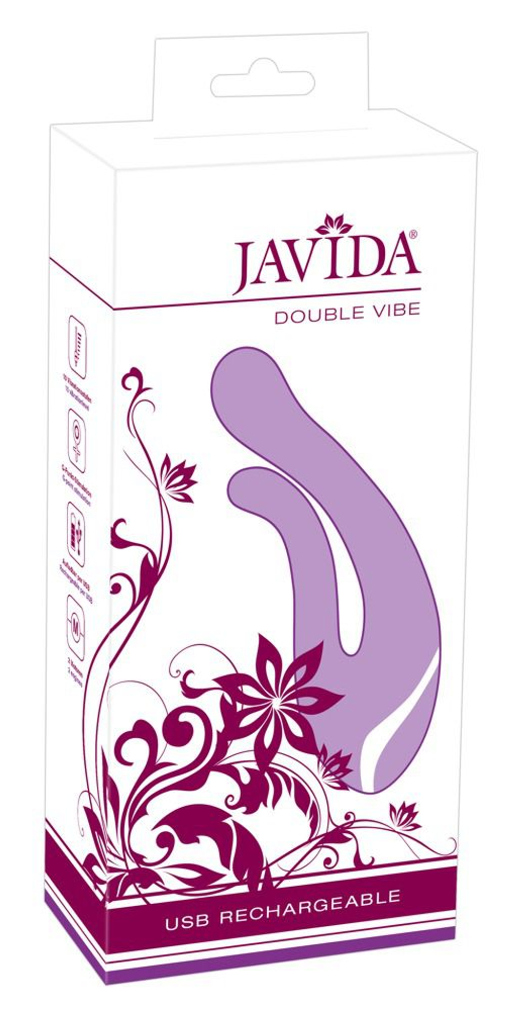 Фиолетовый перезаряжаемый вибратор Javida Double Vibe (Цвет: фиолетовый)