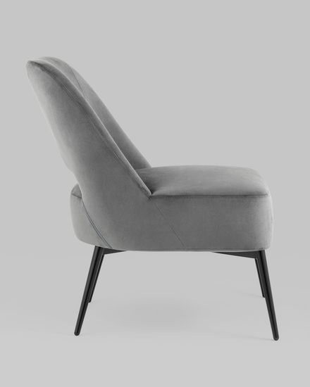 Кресло лаунж Бостон велюр тёмно-серый