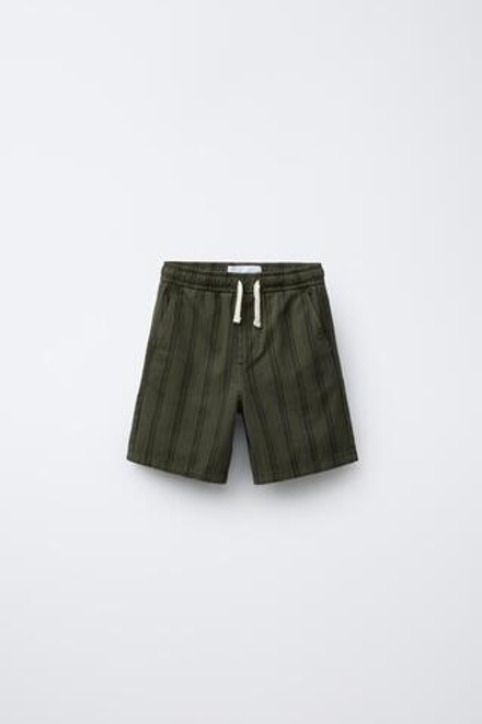 ZARA ШОРТЫ В ПОЛОСКУ, ХАКИ