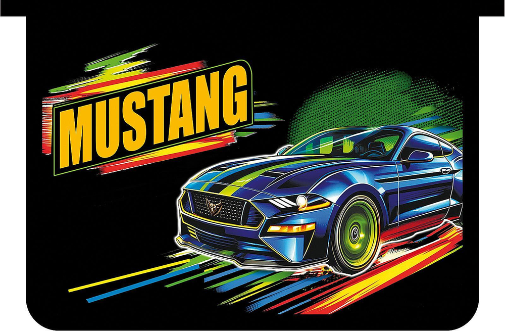 Папка д/тетрадей А4 пластиковая, молния сверху "Мустанг 2025" (Пчелка)