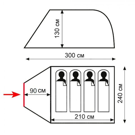 Палатка Totem Summer 4 Plus (V2), артикул TTT-032