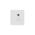 Розетка ROUND компьютерная RJ45 кат6 + TV с/у перламутр KRANZ