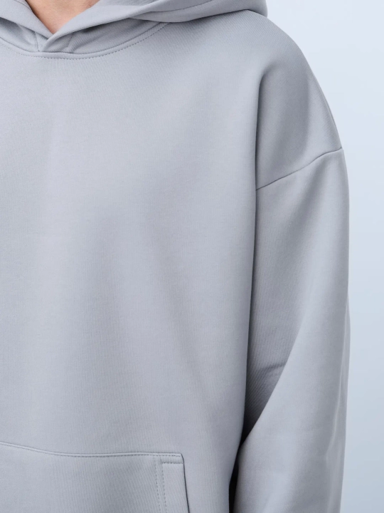 Худи оверсайз с начесом (серый)