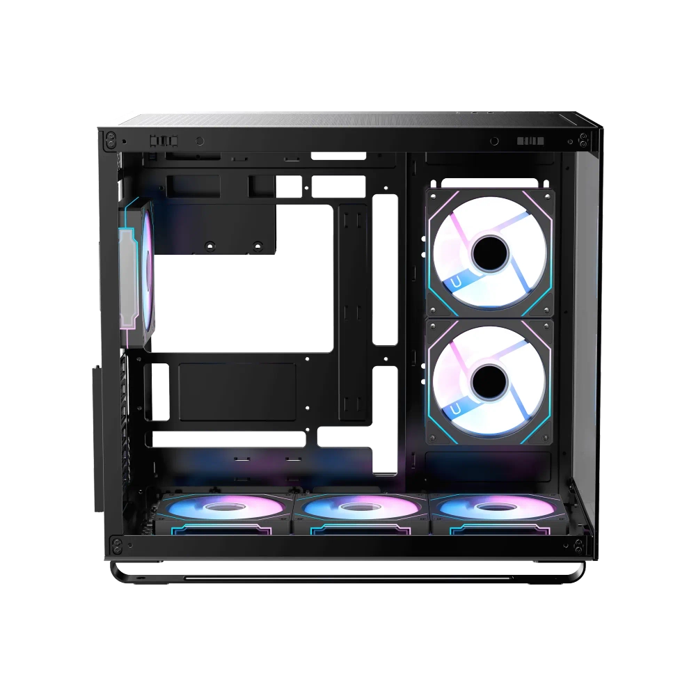 Корпус Ocypus Iota C70 BK ARGB ATX/mATX/mITX 2xUSB, Type-C, Предустановлены 6 вентиляторов с ARGB подсветкой, Черный, Iota-C70-BKD600XX-GL