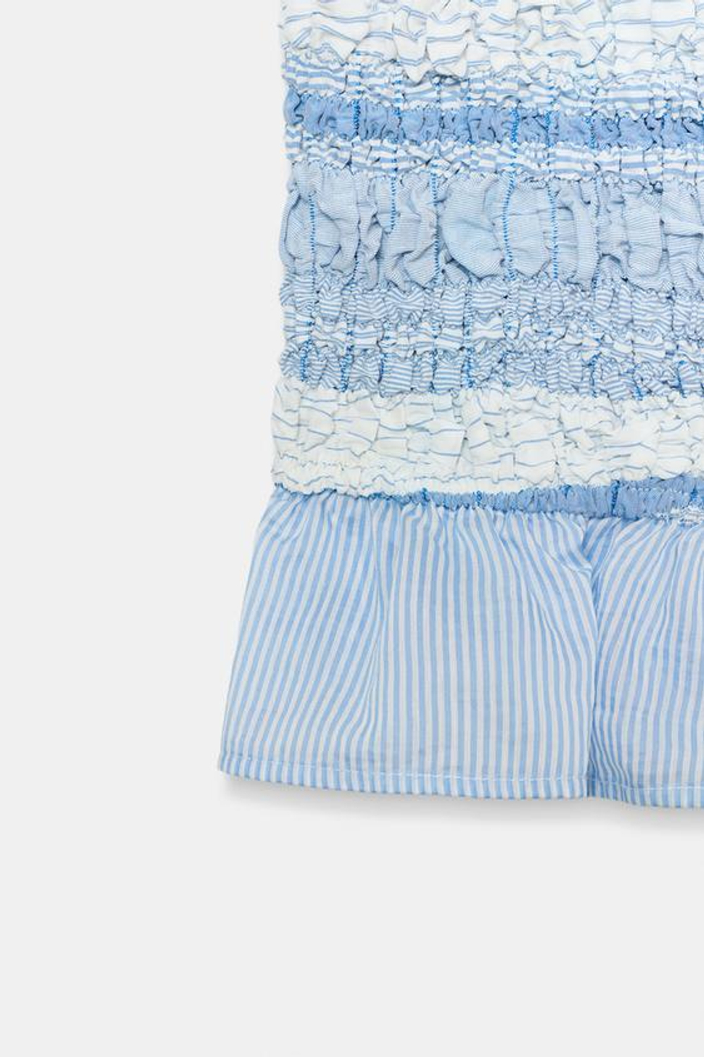 ZARA ТОП В ПОЛОСКУ С ЖАТКОЙ, СИНИЙ/БЕЛЫЙ
