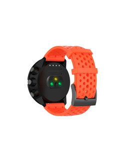 Силиконовый дышащий ремешок Suunto 24 mm для 9 / 9 Baro / 7 / D5 / Spartan Sport быстросъемный (Athletic 1) короткий Огненно-Красный