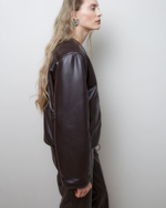 Куртка двухсторонняя из шерсти Стелла Маккартни и искусственной кожи шоколад