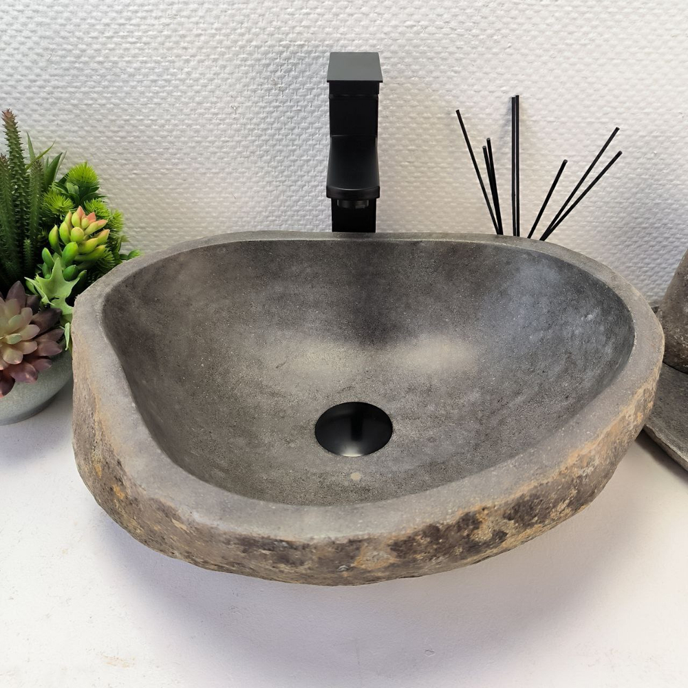Раковина из речного камня RS-64106 (45*36*15) 0122