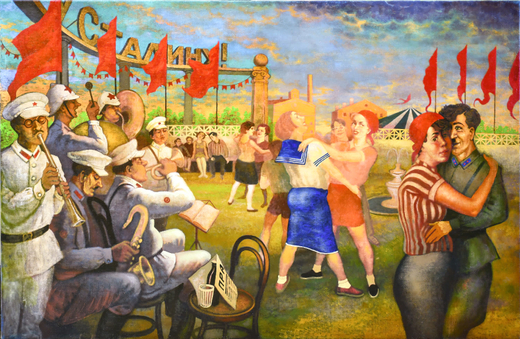 Вадим де Скопин (Русаков-Сысоев Вадим Александрович). Танцы. Холст, масло.  2000-е гг.