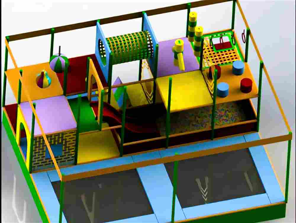 Детский игровой лабиринт с крышей «Солнечный остров» 8×6×4 м