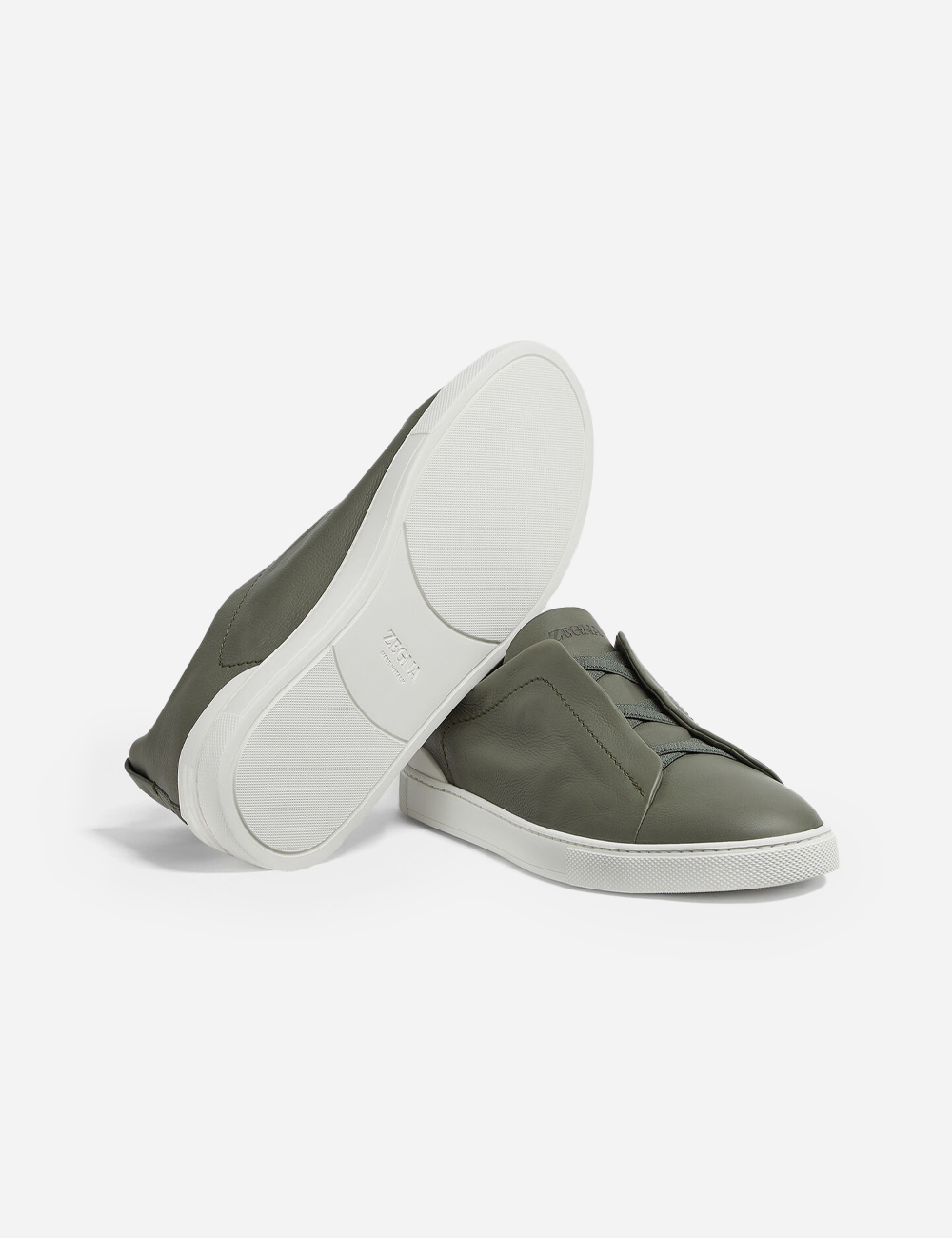 Zegna Stitch Secondskin Sneakers Light Army Green