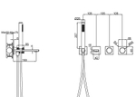 Смеситель для ванны Альто (Alto) Vincea VBTW-6AL1GM, встраиваемый, вороненая сталь