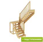 Лестница на второй этаж К-004м/3 Правая с подступенками