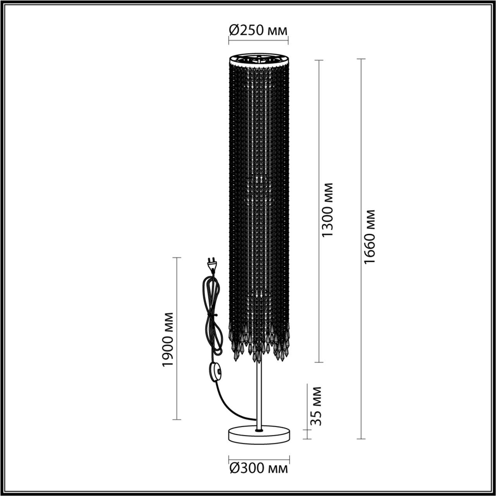 5028/3F ODL Торшер GU10 3*50Вт 220В IP20 MODERN