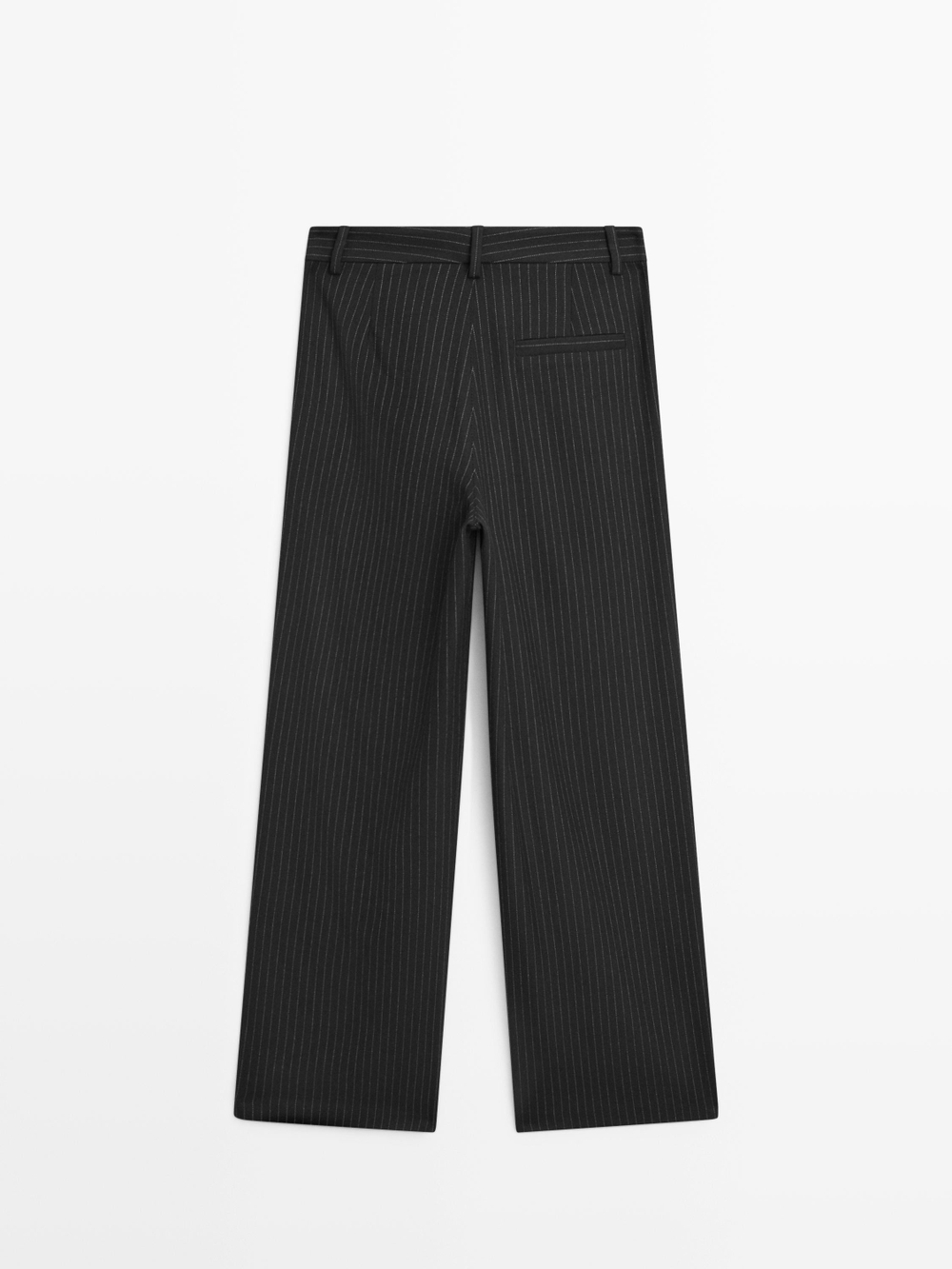 Massimo Dutti Широкие брюки в тонкую полоску, черный