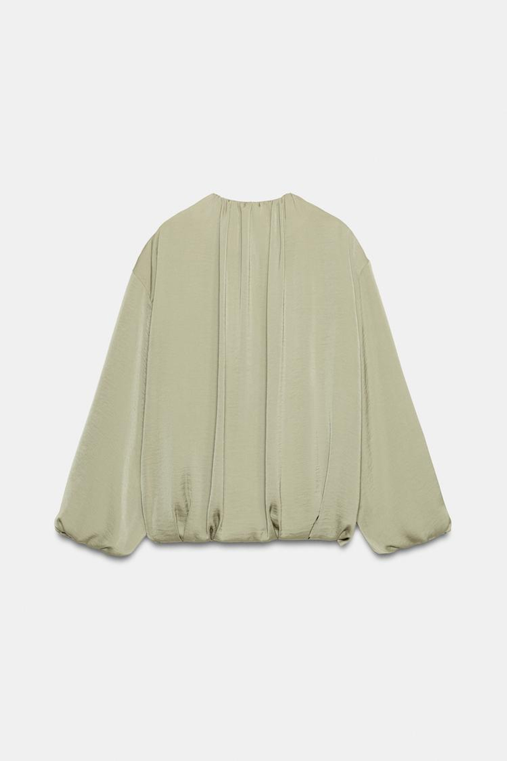 ZARA СВОБОДНЫЙ БОМБЕР-БАЛЛОН, СВЕТЛЫЙ ХАКИ