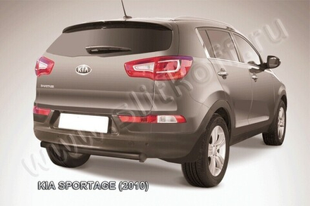Защита заднего бампера (нержавейка) Kia Sportage (2010-2016) d57 (черный)