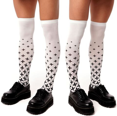 Белые гольфы с принтом (Цвет: белый)