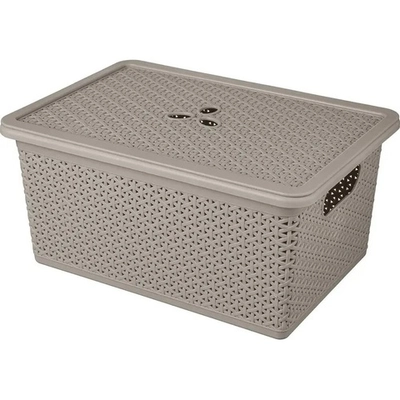 Корзина универсальная Wenge прямоугольная 15л, 398х177мм с крышкой (серый)