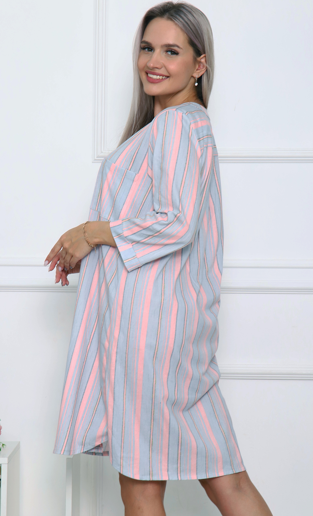 Халат на пуговицах М612