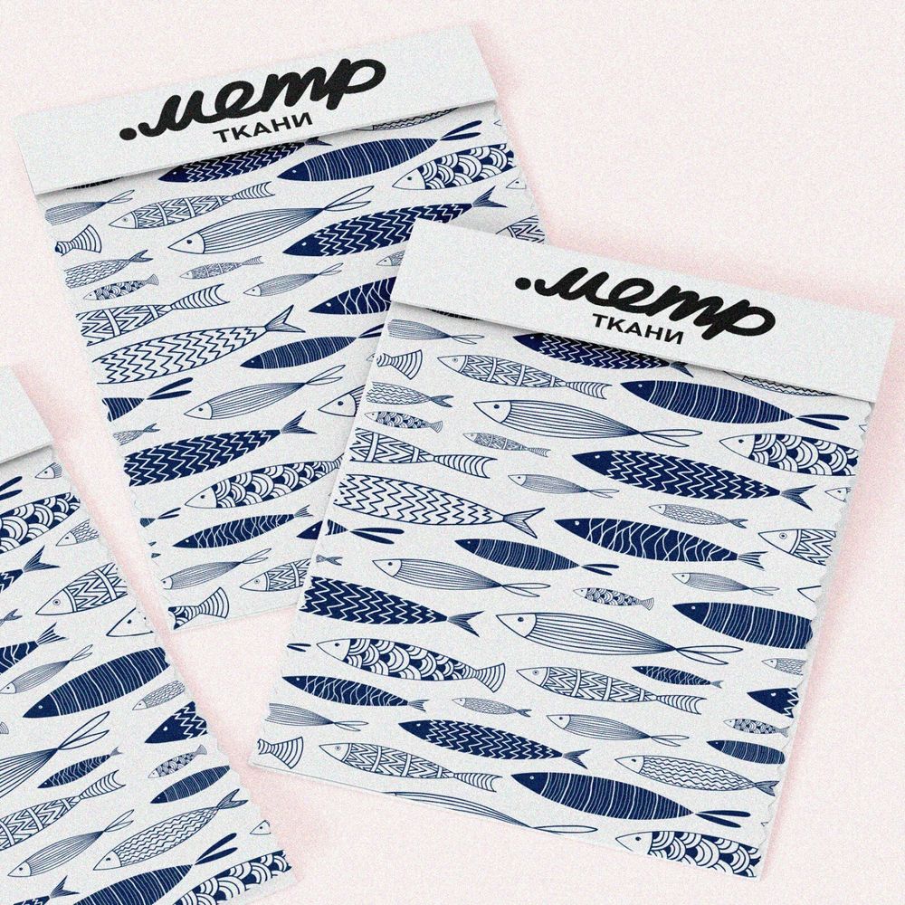 Ткань бязь океанские рыбки