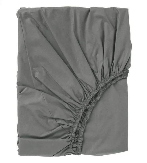 Поплиновая простынь на резинке УЛЬВИДОРО 90х200 | серый