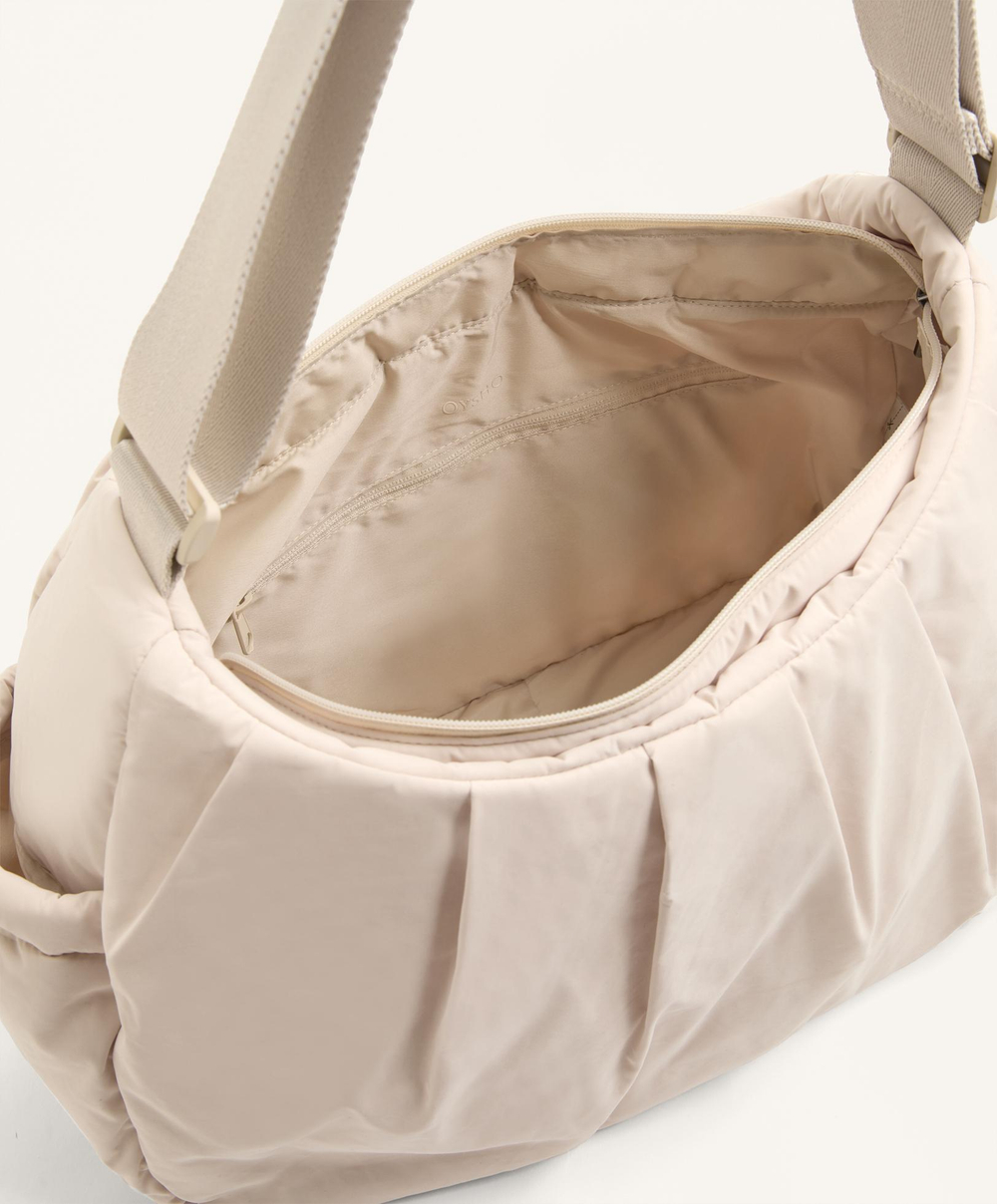 OYSHO Сумка-шоппер с боковыми карманами, экрю