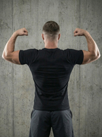 Футболка спортивная хлопковая мужская черная LEGENDA Рать красная