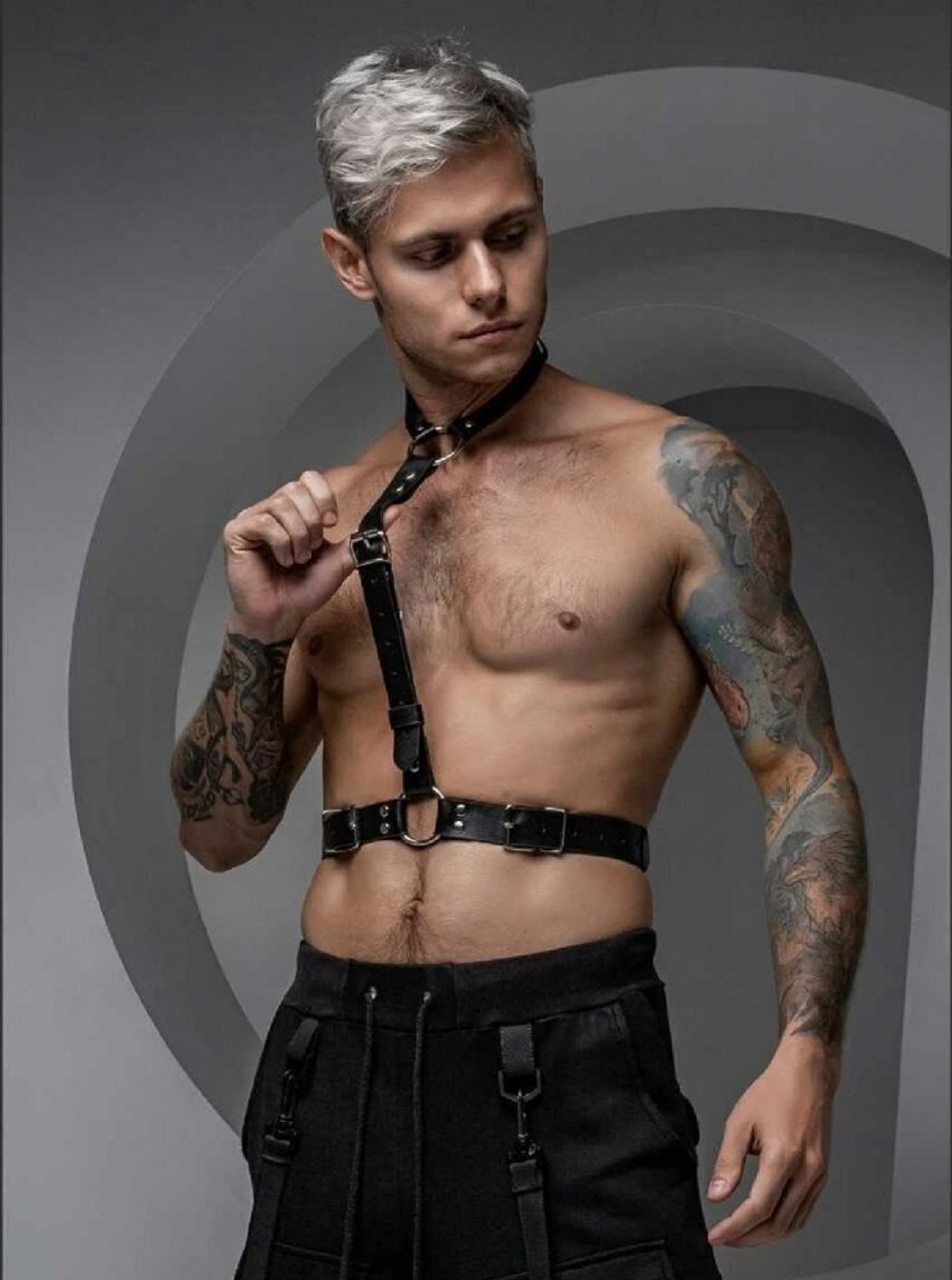 Портупея мужская Mars кожа черный S/M