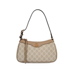 GUCCI Ophidia Canvas With Leather Shoulder Bag, Handbag Women"s Beige & White
