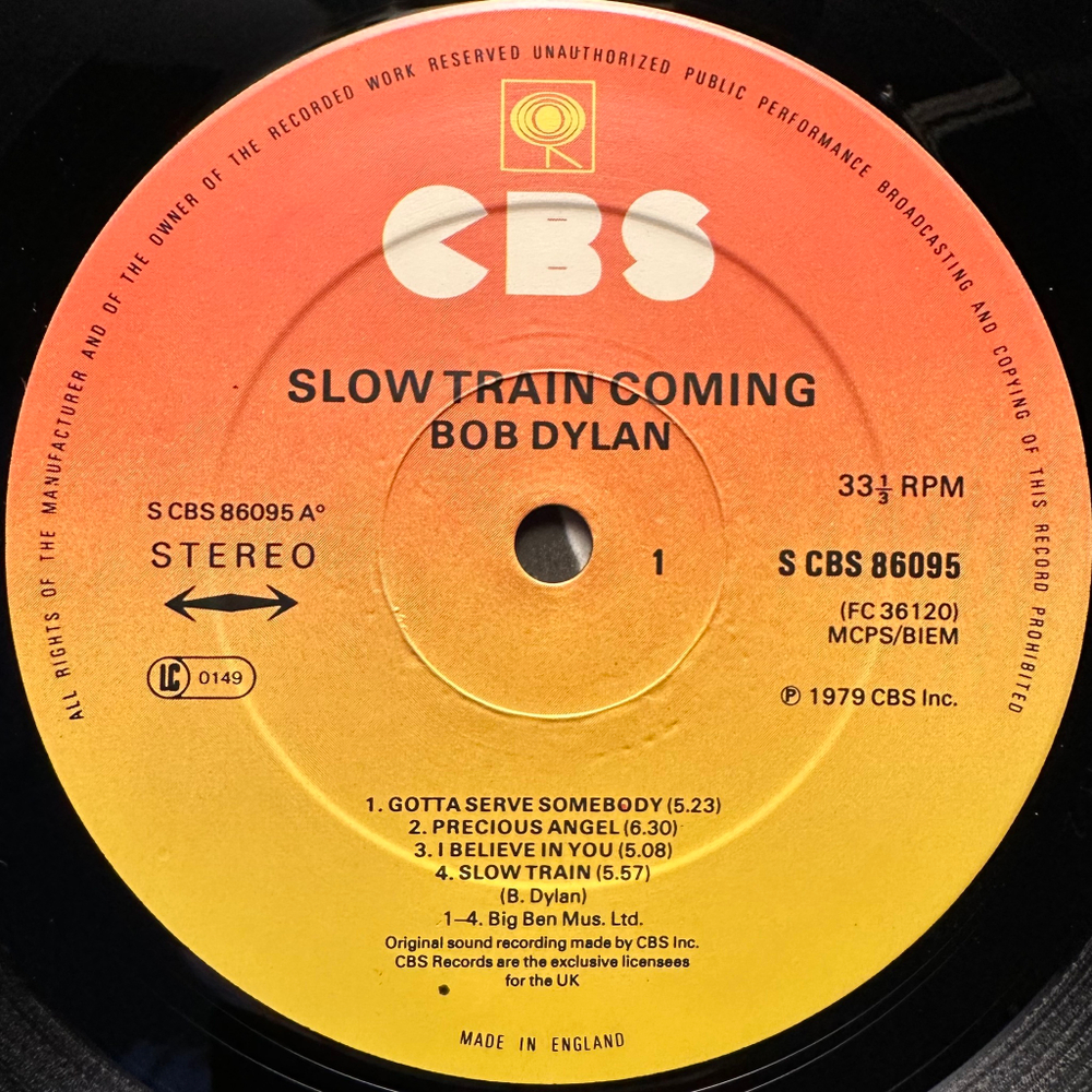 Bob Dylan - Slow Train Coming (Англия 1979г.)