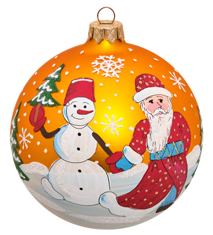 Элита НФШ-1471/1 Ел.украшение Шар «Дед Мороз со снеговиком» 100 мм
