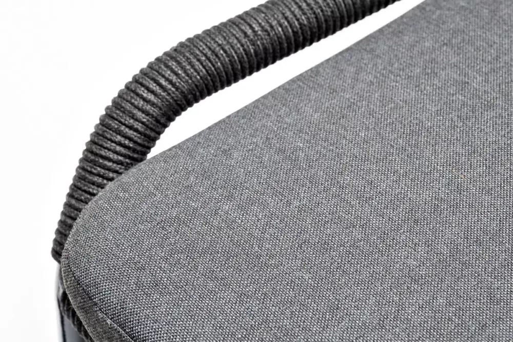 "Венето" обеденная группа на 6 персон со стульями "Милан", каркас темно-серый, роуп темно-серый