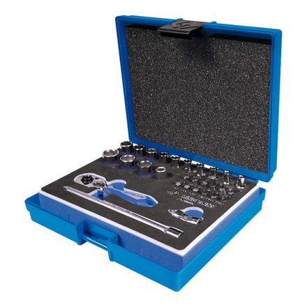 Цена на KING TONY (2528MRV) Набор торцевых головок с принадлежностями 1/4", 6-гранные, 4-14 мм, 29 предметов