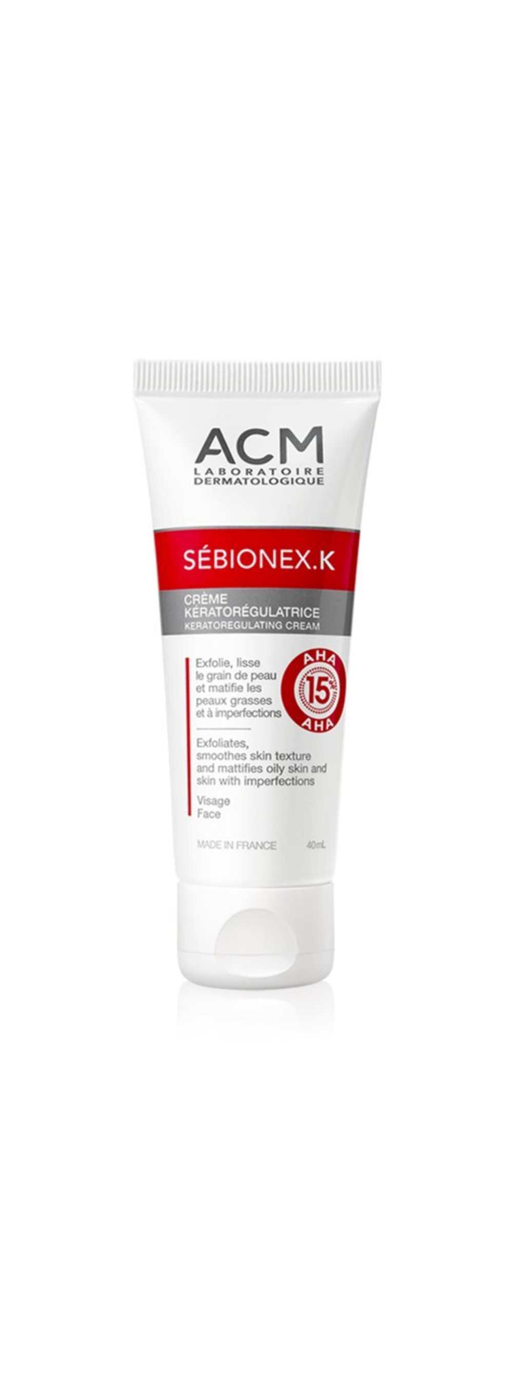 ACM Sebionex K - Защитный и матирующий крем для жирной кожи с несовершенствами AHA /   40  ml  / GTIN 3760095250281
