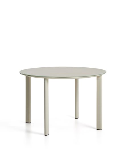 Уличный стол Erice из алюминия и закаленного стекла цвета экрю, 120 см