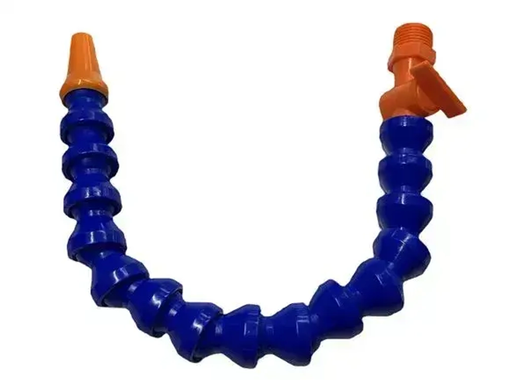 Трубка гибкая подачи СОЖ шарнирная с краном длина 40 см с дюймовой резьбой 1/2"