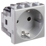 Розетка модульная, 2P+E, с з/ш, "Avanti", "Закаленная сталь", 2 модуля