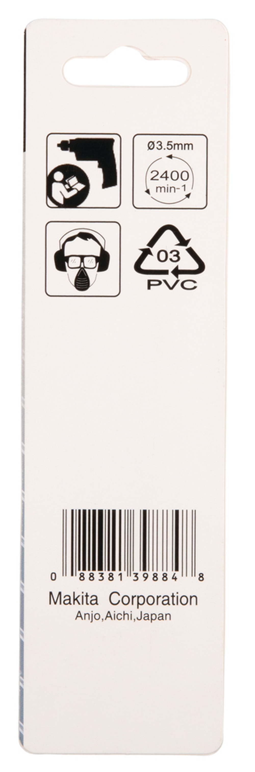 Сверло по металлу HSS-R 3,5х39x70, 2 шт. Makita D-38358 Металл HSS-R 3,5 x 39 х 70 мм 118 град 2 шт.