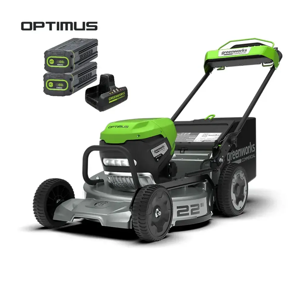 Газонокосилка аккумуляторная Greenworks LM221S Арт. 2519407U2B, OPTIMUSTM, 82V, 56см, самоходная, бесщеточная, с 2хАКБ 5Ач и ЗУ для 2-х аккумуляторов