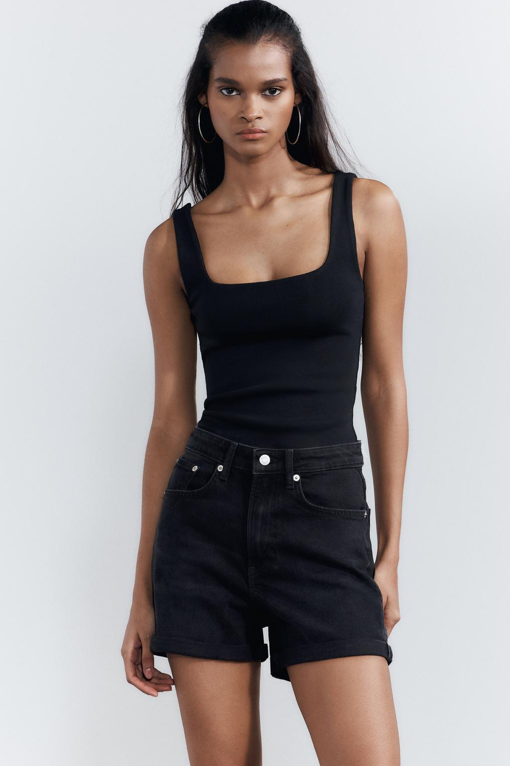 Шорты trf mom fit с высокой посадкой