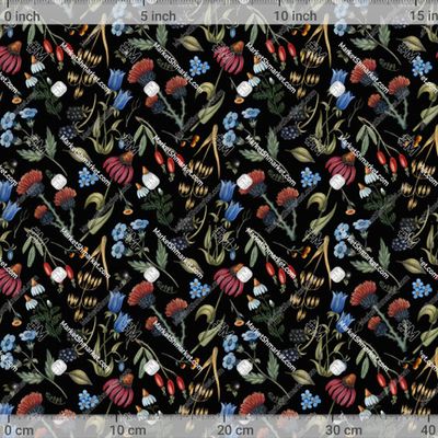 Полевые цветы на черном фоне by g.sm.art 625 DPI