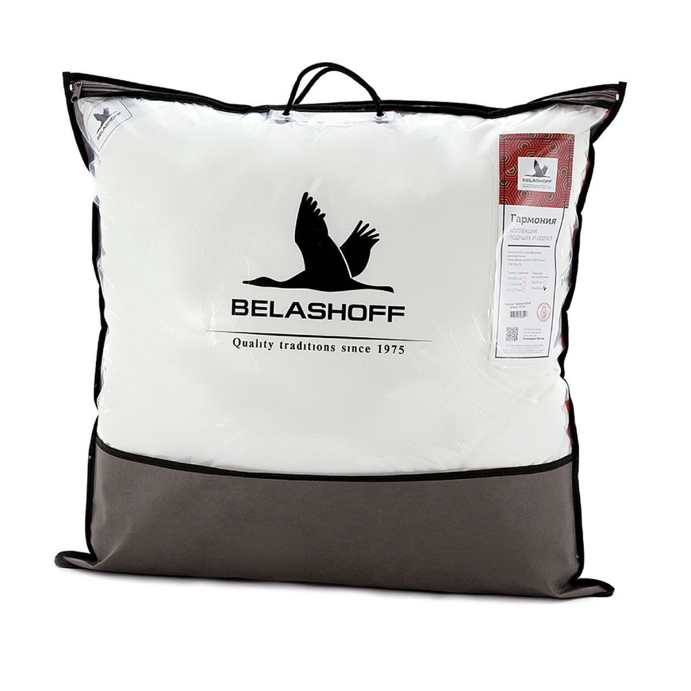 Подушка 68х68 см, 100% полиэстер, Гармония, чех 100% хл, кант, регулируемая, Belashoff, ПЛП 6 - 1