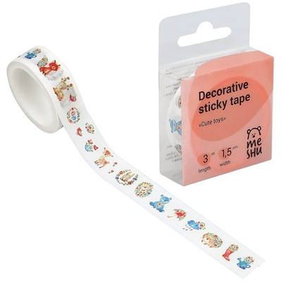 Скотч декоративный "Cute toys", 1,5 см*3м MS_36881 (MESHU)