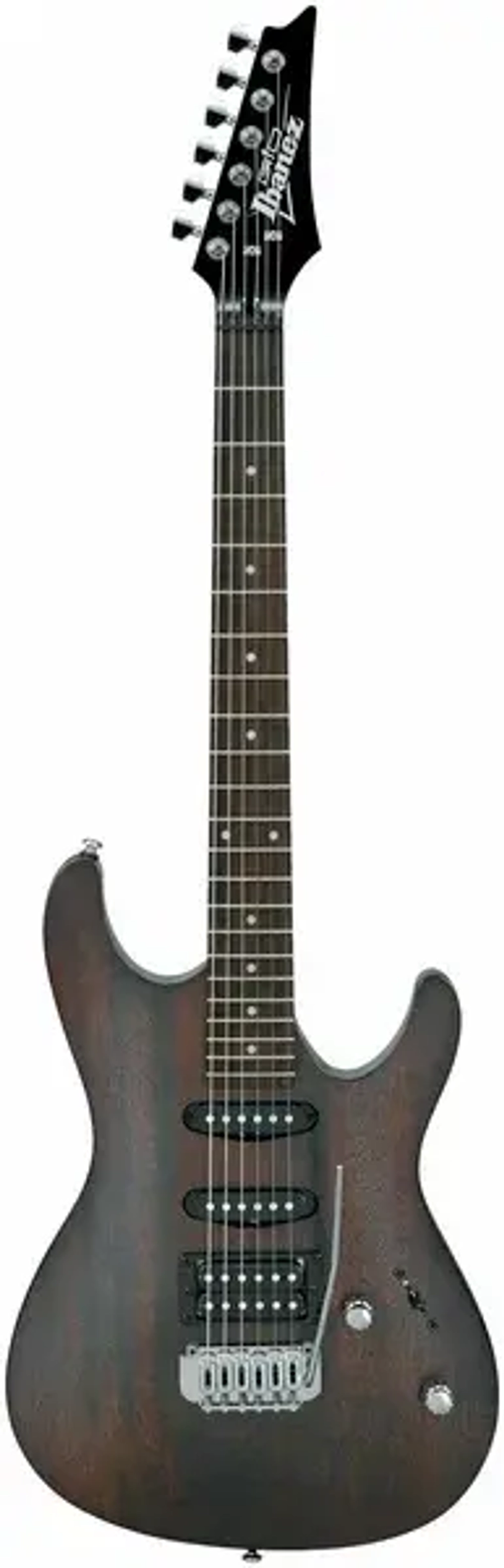 IBANEZ GSA60-WNF Электрогитара, матовая модель орехового цвета, 22 лада. Корпус из агатиса, гриф кленовый, накладка палисандр. HSS, переключатель True Duo. Ручки громкости и тона.