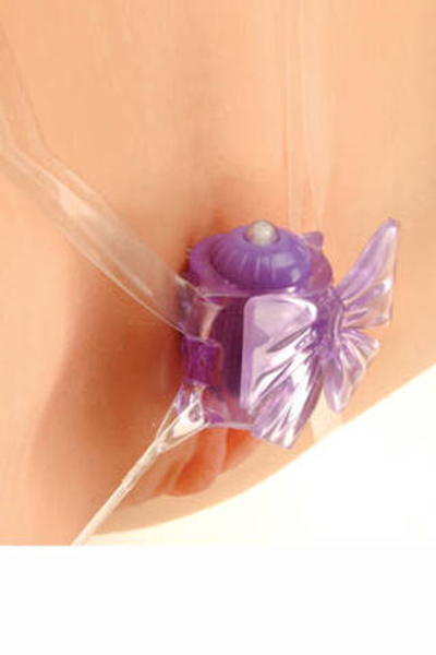 Вибростимулятор клитора My First Pleasure Bow в виде бантика на ремешках (Цвет: фиолетовый)