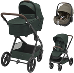 Коляска детская Maxi-Cosi Oxford Plus 3 в 1 с автокреслом Pebble 360 Pro Twillic Truffle 1978403110 Twillic Green/Зеленый