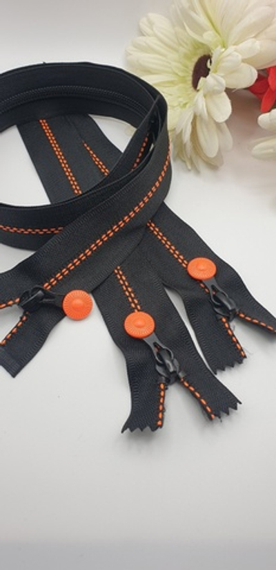 Набор молний (80 см - 1шт, 20 см - 2 шт). Цвет- Штрих оранж