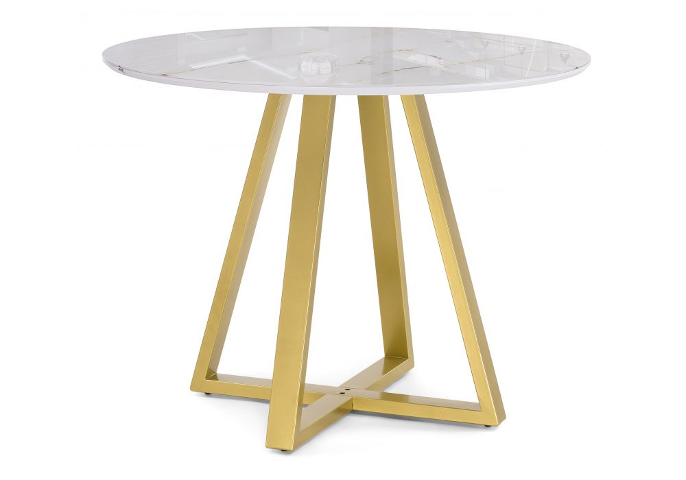 Стеклянный стол Норфолк 100х78 золото